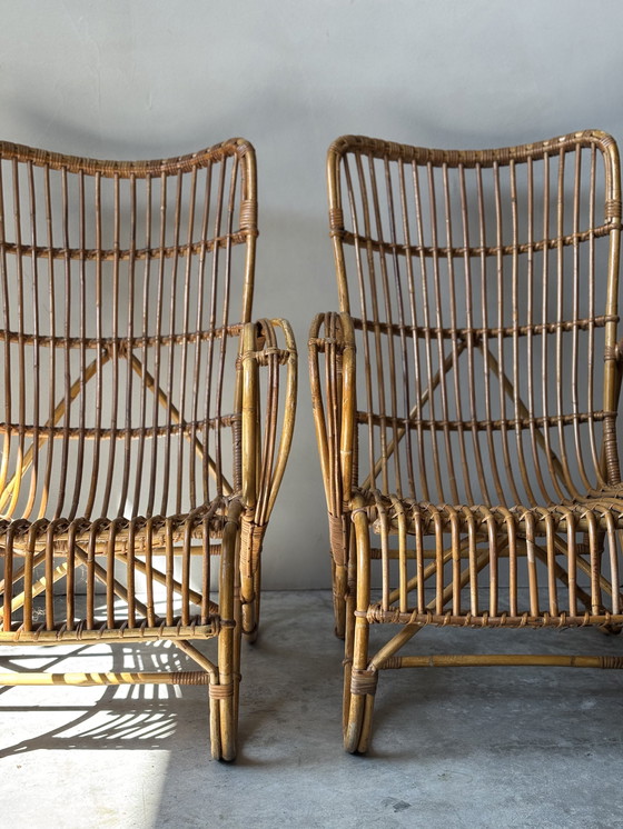 Image 1 of 2x Vintage rotan fauteuil