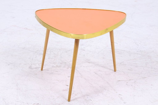 Vintage flower table | Mid - Century kidney-shaped table | side tables orange 60s #07-36