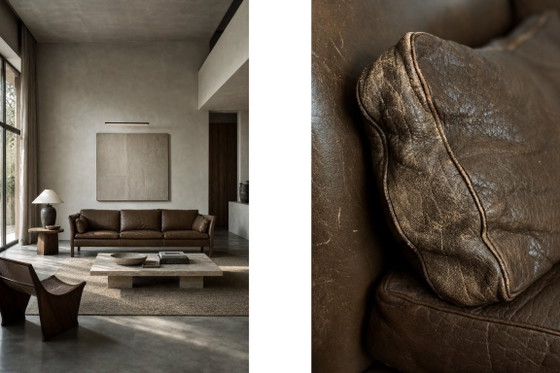 Image 1 of Divano Cromwell in pelle stile Mid-Century Modern, disegnato da Arne Norell negli anni '60.
