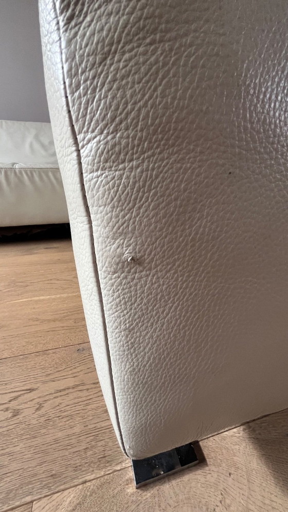 Image 1 of Canapé d'angle Belform en cuir blanc à droite