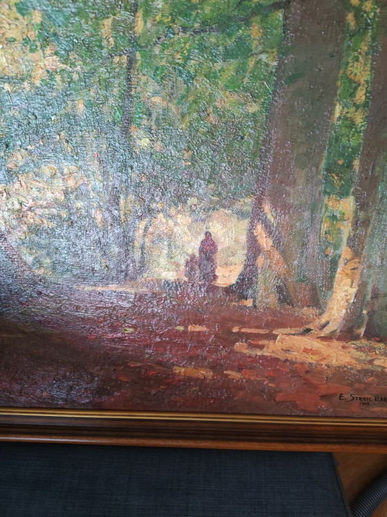 Oil painting. E. Streickler 1914 – Paintings & Drawings, Canvas, Wood (photo 5 of 5)