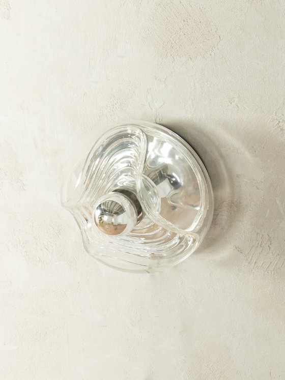 Wandleuchte WAVE aus den 1970er Jahren, Peill & Putzler – Wandleuchten, Glass, Metal (photo 4 of 7)