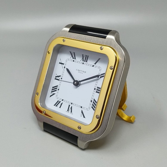 Image 1 of Reloj despertador Cartier Santos Pendulette de los años 80. Fabricado en Suiza.