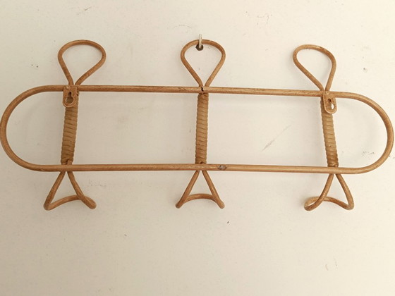 Image 1 of Portemanteau imitation rotin a 4 parères doubles