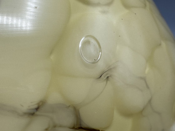 Image 1 of Vintage gemarmerde plafondlamp - elegantie in glas en metaal