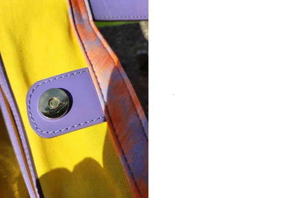 Image 1 of Cavalli Oranje Paarse Strass Handgemaakte Tote Bag
