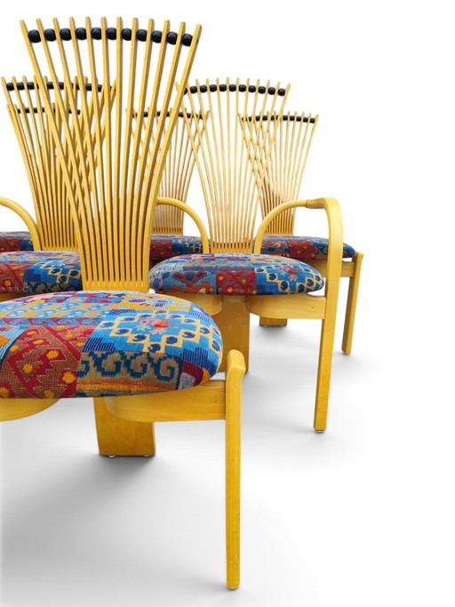 Sillas de comedor de respaldo alto Allmilmo – eetkamerstoelen, Textile, Wood