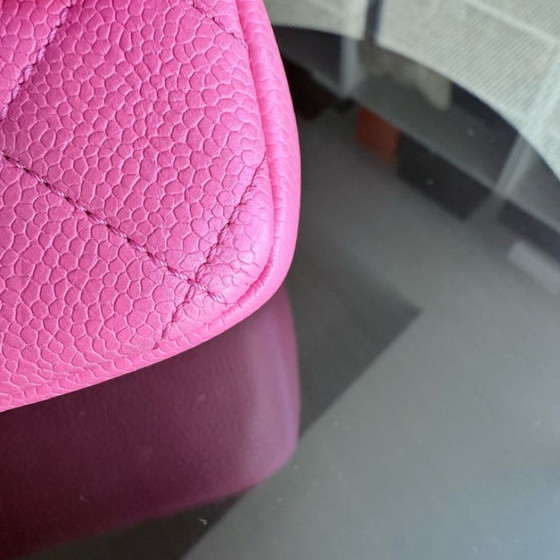 Image 1 of Chanel Classic Flap Seasonal Mini Square - Caviar Quilted Grained Calfskin All Pink Barbie Series 29