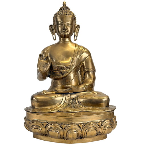 Antiek Tibetaans-Himalaya Shakyamuni Boeddha Brons – 17e/18e Eeuw – 56 cm