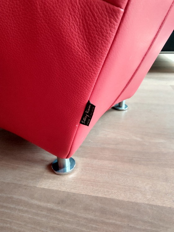 Image 1 of The Future Sitting Vision armchair with footstool Panda Red