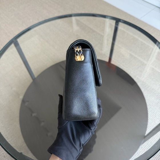 Image 1 of Chanel Seasonal Flap Bag - Caviar Quilted Medallion Soul Black Caviar Gold Hardware Microchip
