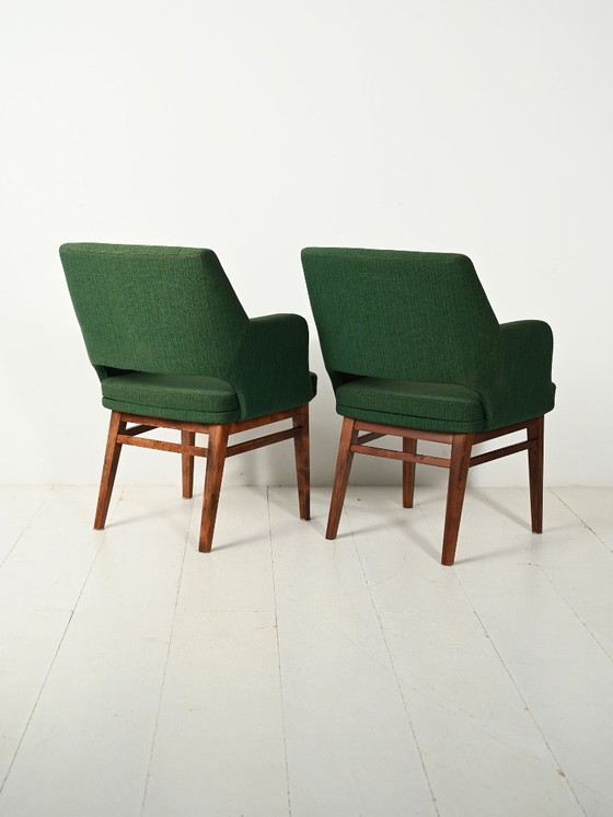 Image 1 of Pair of Green Oslosund armchairs by Kinnarps, 1950s