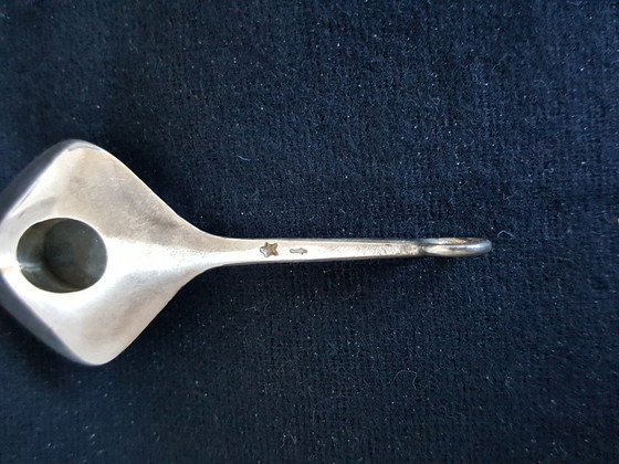 Image 1 of Sieraad, hanger, zilver, grijsgroene agaat, jaren '60