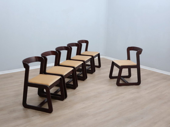 Image 1 of Ensemble de 6 chaises à repas Mario Sabot, Italie 1970
