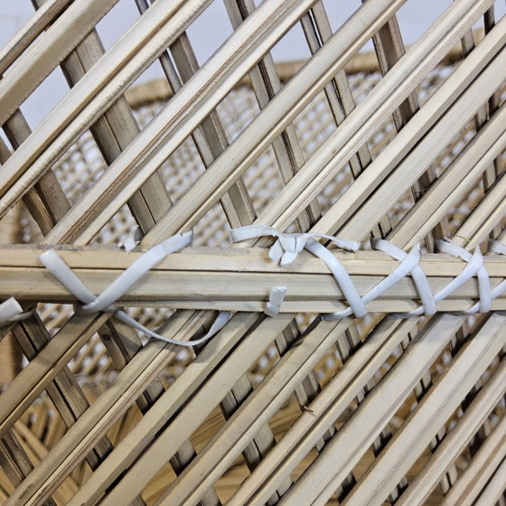 Image 1 of Vintage geweven Rotan / Rattan Stoel / luie bohemian stoel ( lazy Rotan chair )