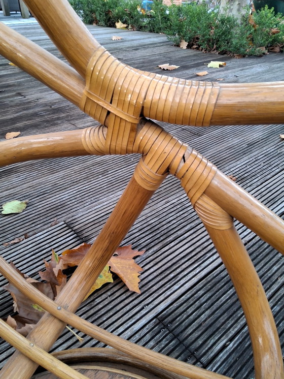Image 1 of Swivel lounge chairs made of bamboo from the 70s