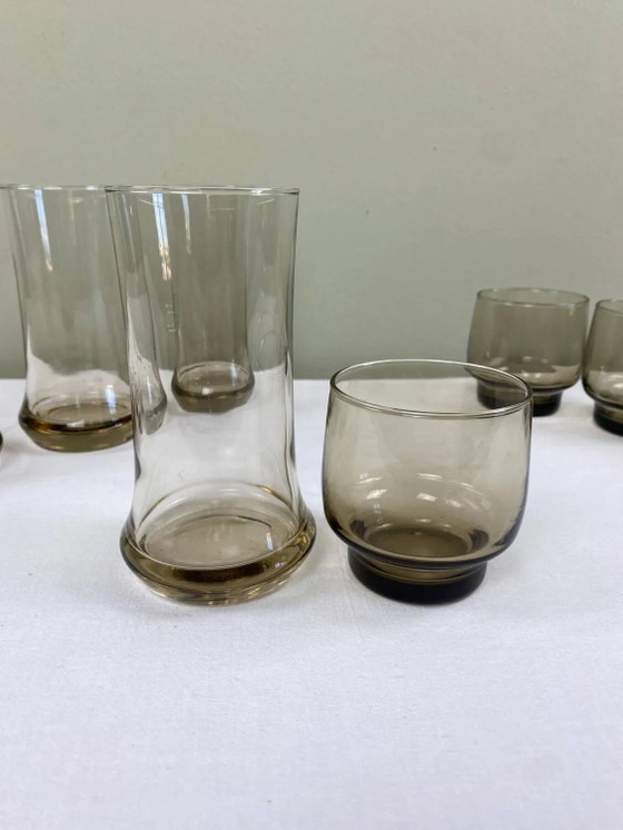 4 vasos de espejo ahumados – Vasos y jarras, Crystal, Glass, Vintage (photo 6 of 7)