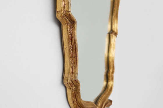 Image 1 of French Rococo-Baroque Style Mirror in Wood with Gilded Frame