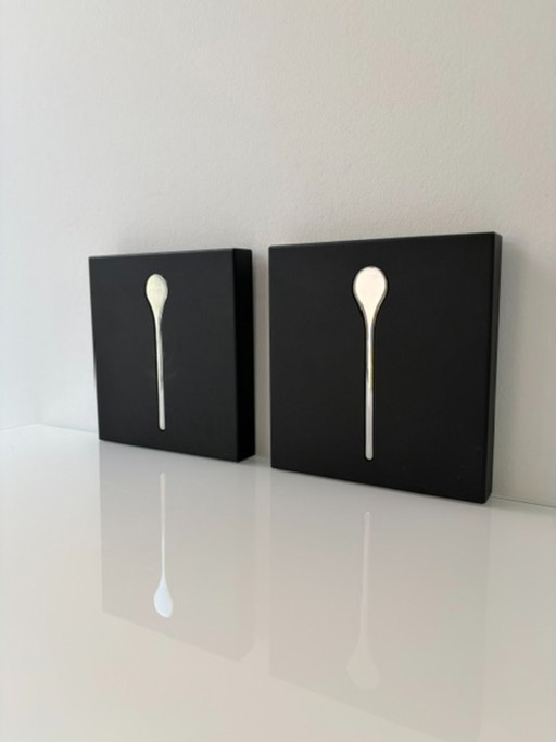 Set of 2 Adesso designer wall hooks – modern and sleek design – kapstokken, rvs