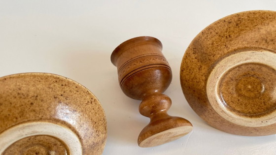 Ceramic and Wood EGG CUPS VINTAGE – Crockery (photo 10 of 15)