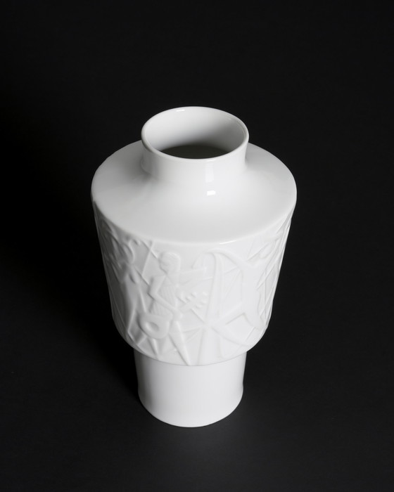 Image 1 of Mid Century KURT WENDLER pour EDELSTEIN "ATHEN" Vase en porcelaine et couvercle-Boîte 1957