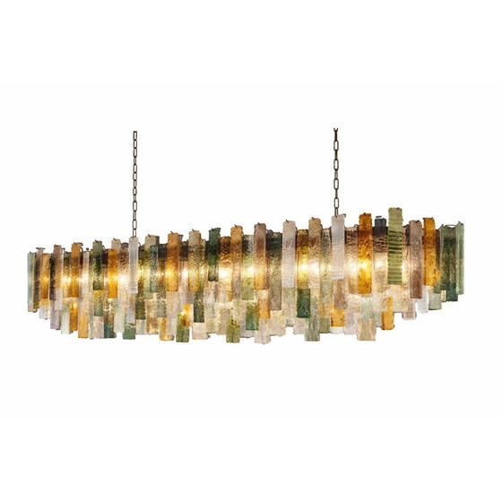 Image 1 of Grand Italian Listelli Murano Glass Chandelier with Rectangular Strips – Simoeng