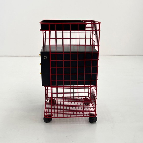 Image 1 of Postmodern Wire Chest of Drawers on Wheels, 1980s