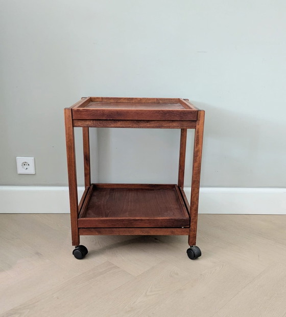 Image 1 of Vintage Scandinavisch design, houten trolley, barcart 