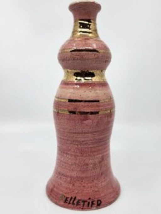 Georges Pelletier soliflore vase Fine gold decoration France 1970