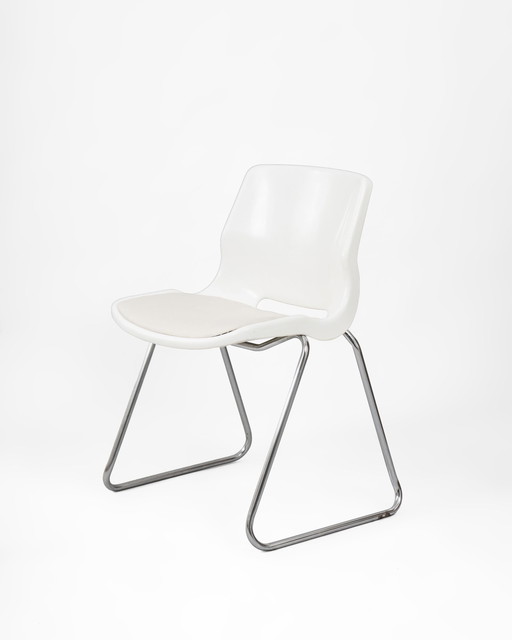 Swedish Chair By Overman Made Of Tubular Steel And Plastic