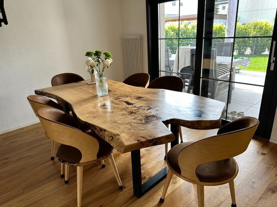 Image 1 of Exclusive solid olive wood tabletop / designer dining table