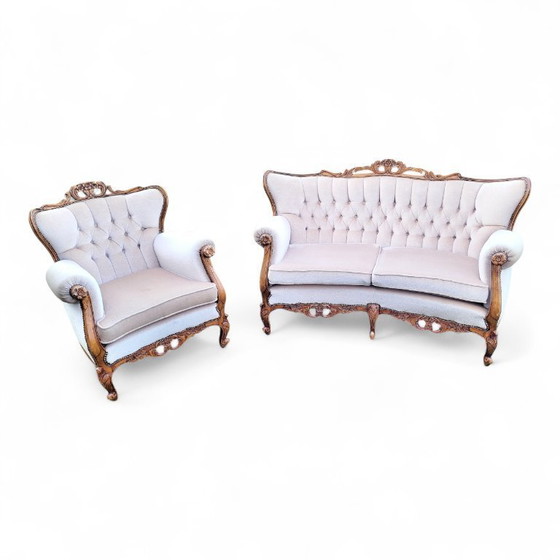 Image 1 of Elegante set da salotto in stile barocco francese