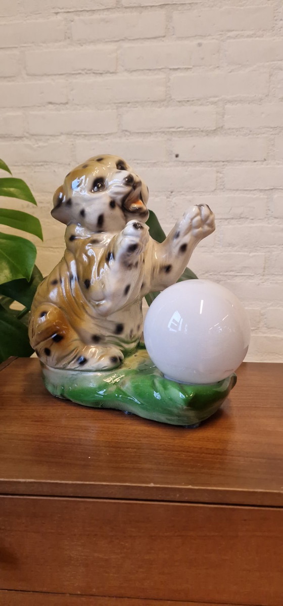 Image 1 of Lampe de table vintage unique - panthère