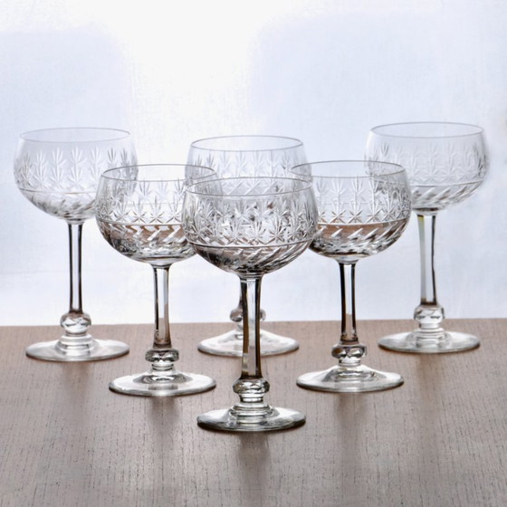 Image 1 of Antique Villeroy & Boch crystal wine glasses from the "Treveris" collection