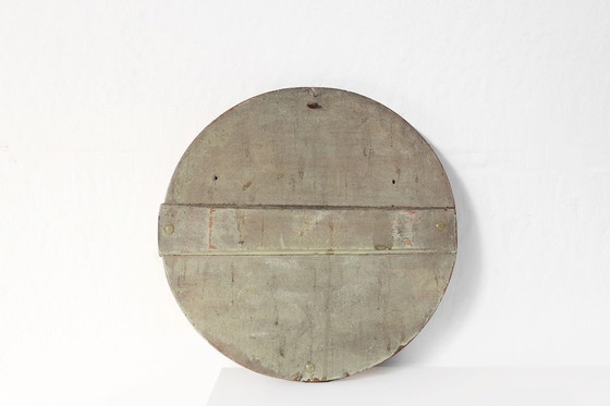 Image 1 of Icona rotonda del XIX secolo del Santo Apostolo Giovanni il Teologo in quercia e placcatura d'oro