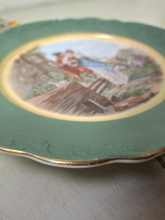 Image 1 of Piatto da parete in porcellana con scena di fattoria 23,5 cm