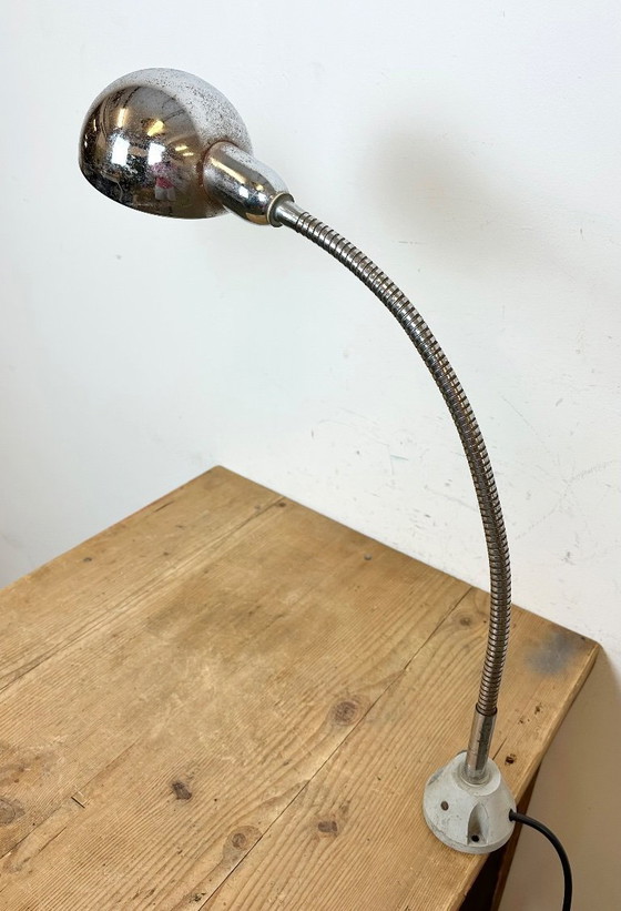 Image 1 of Vintage Chrome Italian Gooseneck Table Lamp, 1960s