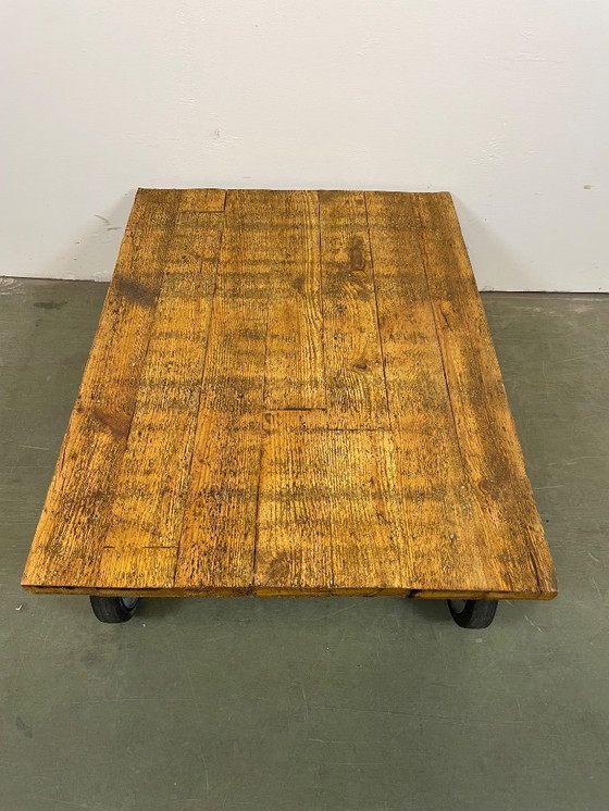 Image 1 of Blue Industrial Coffee Table Cart, 1960s