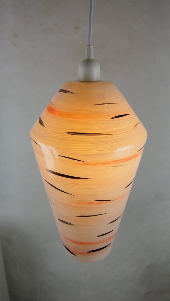 Image 1 of Rara lampada a sospensione francese in stile Mid-Century Modern nello stile di LUNEL