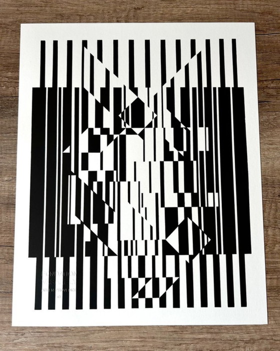 Set 6 Op Art Prints by Victor Vasarely - "Linéaires" (Éditions du Griffon,1973), Lithographs & prints, Paper (photo 10 of 20)
