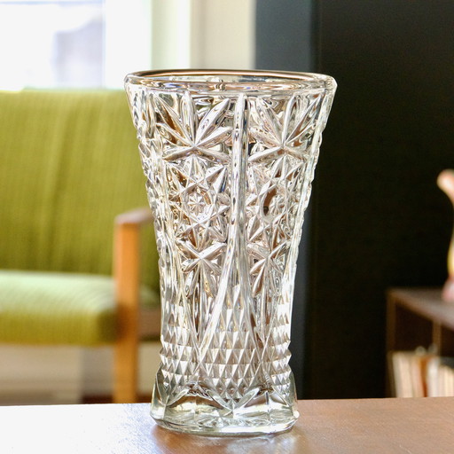 Large Antique Crystal Vase