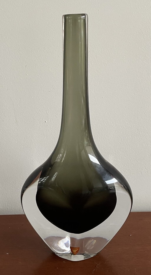 Orrefors - Vintage 1950s Sommerso vaas ontwerp Nils Landberg