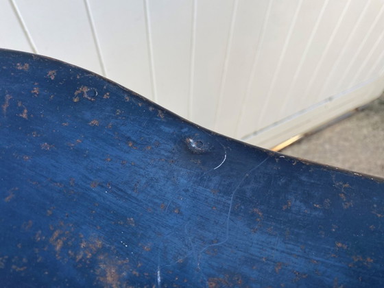 Image 1 of Paar industriële metalen draaibare barkrukken uit de jaren 50