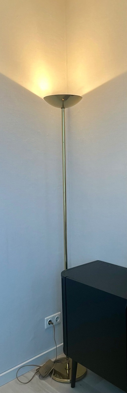 Lampadaire La Relco doré avec variateur – lot de 2 – luminaires vintage/design