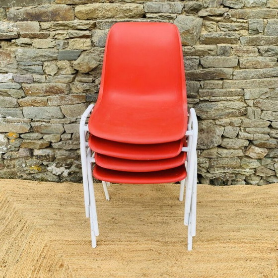 Image 1 of Set of 4 red europa chairs