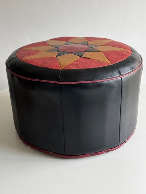 Pouf vintage en patchwork