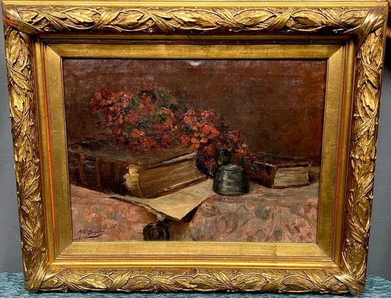 Mr. Van Der Borght. “Still life with flowers.” – Paintings & Drawings, Wood (photo 2 of 9)