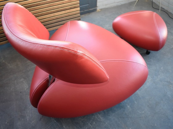 Image 1 of Wunderschöner Leolux Pallone Design-Sessel in neuwertigem Zustand, inklusive Fußhocker.