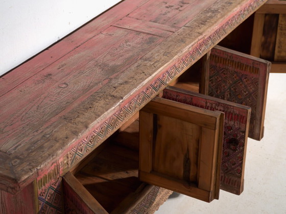 Antique low carved sideboard in fir wood – China, circa 1930 – Iron (photo 40 of 40)