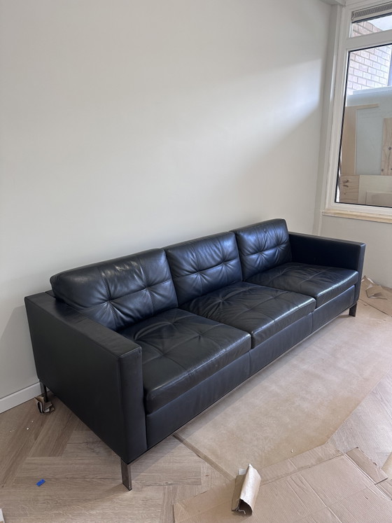 Walter Knoll Foster 502 3 Persoonsbank Zwart Leer – Banken, Leather, Chrome (photo 2 of 5)